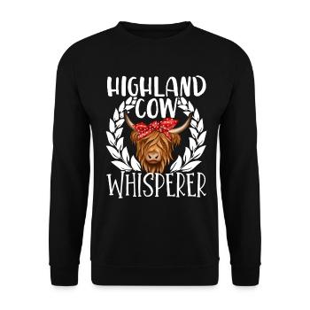Scottish Highland Cattle Cow - Unisex Pullover - Schwarz - Vorne - Alina (178cm) & Michal (187cm)