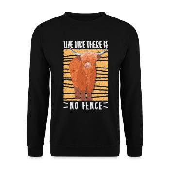 Vache bovine écossaise des Highlands - Sweat-shirt Unisexe - noir - Devant - Alina (178cm) & Michal (187cm)