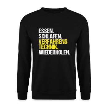 Verfahrensmechaniker Verfahrensmechanikerin - Unisex Pullover - Schwarz - Vorne - Alina (178cm) & Michal (187cm)