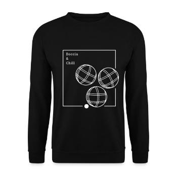Boccia & Chill Funny Boccia Sayings Boule Game - Unisex Sweatshirt - black - Front - Alina (178cm) & Michal (187cm)