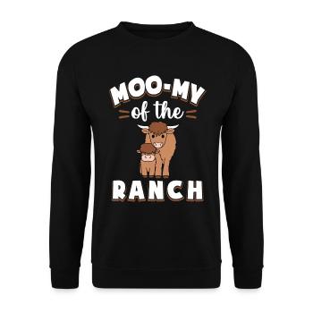 Scottish Highland Cattle Cow - Unisex Pullover - Schwarz - Vorne - Alina (178cm) & Michal (187cm)