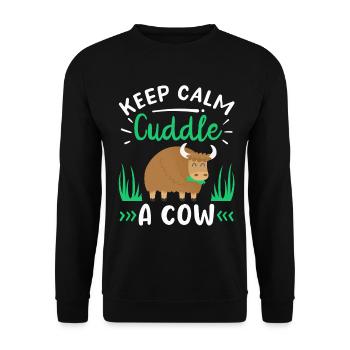 Scottish Highland Cattle Cow - Unisex Pullover - Schwarz - Vorne - Alina (178cm) & Michal (187cm)