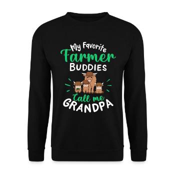 Scottish Highland Cattle Cow - Unisex Pullover - Schwarz - Vorne - Alina (178cm) & Michal (187cm)