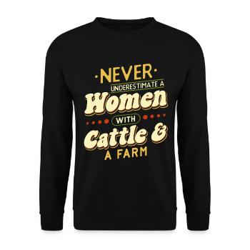 Scottish Highland Cattle Cow - Unisex Pullover - Schwarz - Vorne - Alina (178cm) & Michal (187cm)