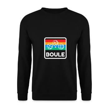 Boule Design 80s 90s Boule Player Club Club - Sweat-shirt Unisexe - noir - Devant - Alina (178cm) & Michal (187cm)