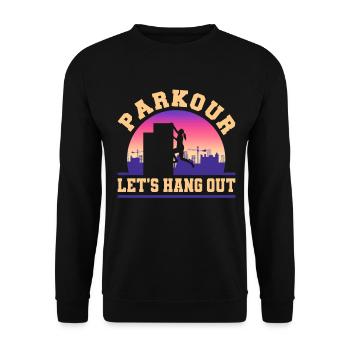 Parkour Freerunning Traceur - Unisex Pullover - Schwarz - Vorne - Alina (178cm) & Michal (187cm)