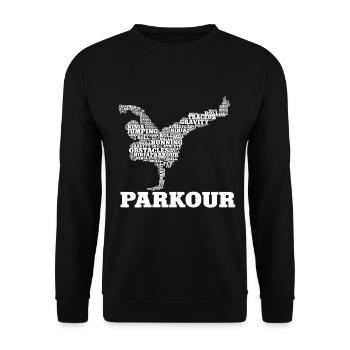 Parkour Freerunning Traceur - Unisex Pullover - Schwarz - Vorne - Alina (178cm) & Michal (187cm)