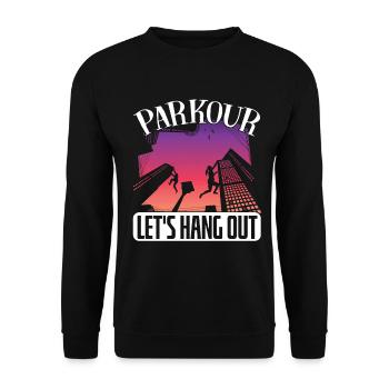 Parkour Freerunning Traceur - Unisex Pullover - Schwarz - Vorne - Alina (178cm) & Michal (187cm)