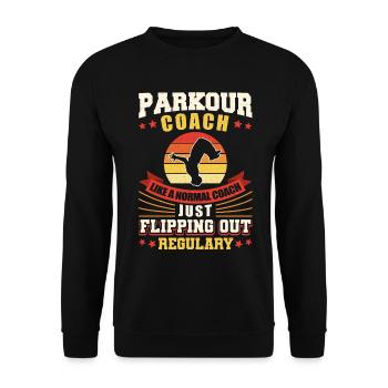 Parkour Freerunning Traceur - Unisex Pullover - Schwarz - Vorne - Alina (178cm) & Michal (187cm)