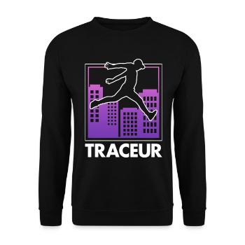 Parkour Freerunning Traceur - Unisex Pullover - Schwarz - Vorne - Alina (178cm) & Michal (187cm)