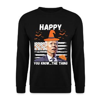 Heureux que vous sachiez la chose drôle halloween Biden - Sweat-shirt Unisexe - noir - Devant - Alina (178cm) & Michal (187cm)