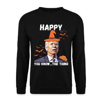 Heureux que vous sachiez la chose drôle halloween Biden - Sweat-shirt Unisexe - noir - Devant - Alina (178cm) & Michal (187cm)