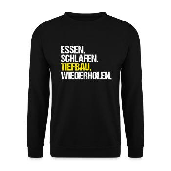 Tiefbaufacharbeiter Tiefbau Spezialtiefbauer - Unisex Pullover - Schwarz - Vorne - Alina (178cm) & Michal (187cm)