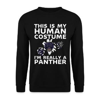 This is my human custome im really a panther - Unisex Sweatshirt - black - Front - Alina (178cm) & Michal (187cm)