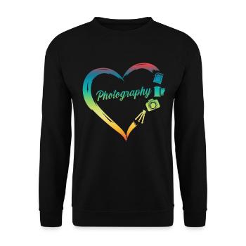 Photography Camera Lens - Unisex Pullover - Schwarz - Vorne - Alina (178cm) & Michal (187cm)