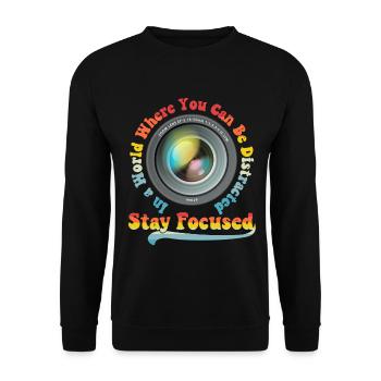 Photography Camera Lens Retro In A - Unisex Pullover - Schwarz - Vorne - Alina (178cm) & Michal (187cm)