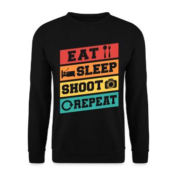 Photography Camera Lens Retro - Unisex Pullover - Schwarz - Vorne - Alina (178cm) & Michal (187cm)