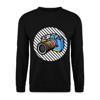 Photography Camera Lens Retro - Unisex Pullover - Schwarz - Vorne - Alina (178cm) & Michal (187cm)
