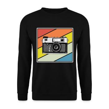 Photography Camera Lens Retro - Unisex Pullover - Schwarz - Vorne - Alina (178cm) & Michal (187cm)