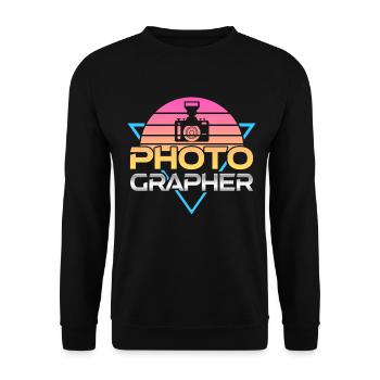 Photography Camera Lens Retro - Unisex Pullover - Schwarz - Vorne - Alina (178cm) & Michal (187cm)