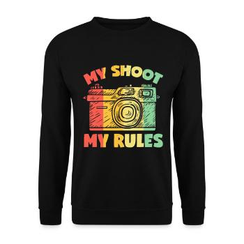 Photography Camera Lens Retro My - Unisex Pullover - Schwarz - Vorne - Alina (178cm) & Michal (187cm)