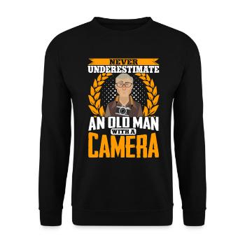 Photography Camera Lens Never - Unisex Pullover - Schwarz - Vorne - Alina (178cm) & Michal (187cm)