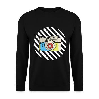 Photography Camera Lens Retro - Unisex Pullover - Schwarz - Vorne - Alina (178cm) & Michal (187cm)