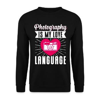 Photography Camera Lens Retro - Unisex Pullover - Schwarz - Vorne - Alina (178cm) & Michal (187cm)