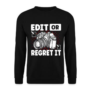 Photography Camera Lens Edit Or - Unisex Pullover - Schwarz - Vorne - Alina (178cm) & Michal (187cm)