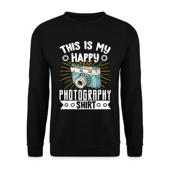 Photography Camera Lens Retro This - Unisex Pullover - Schwarz - Vorne - Alina (178cm) & Michal (187cm)