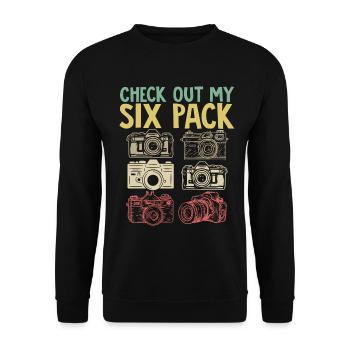 Photography Camera Lens Retro - Unisex Pullover - Schwarz - Vorne - Alina (178cm) & Michal (187cm)