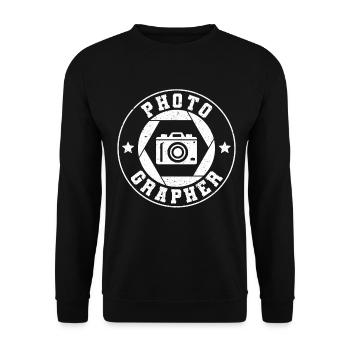 Photography Camera Lens - Unisex Pullover - Schwarz - Vorne - Alina (178cm) & Michal (187cm)