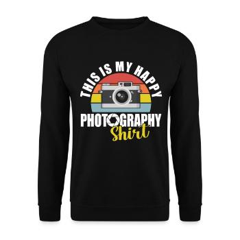Photography Camera Lens Retro This - Unisex Pullover - Schwarz - Vorne - Alina (178cm) & Michal (187cm)
