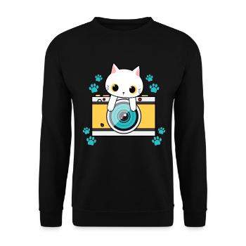 Photography Camera Lens - Unisex Pullover - Schwarz - Vorne - Alina (178cm) & Michal (187cm)