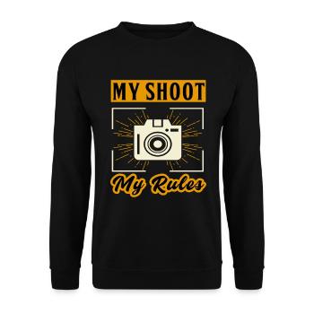 Photography Camera Lens My Shoot - Unisex Pullover - Schwarz - Vorne - Alina (178cm) & Michal (187cm)