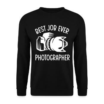 Photography Camera Lens Best Job - Unisex Pullover - Schwarz - Vorne - Alina (178cm) & Michal (187cm)