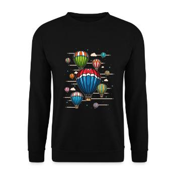 Hot Air Balloon Driving for Hot Air Balloon Pilots - Unisex Sweatshirt - black - Front - Alina (178cm) & Michal (187cm)