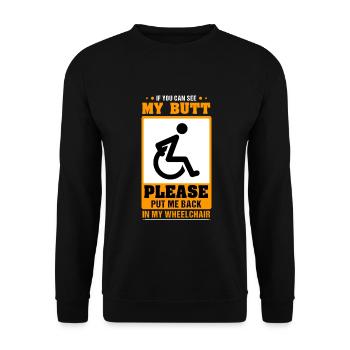 Wenn Sie Meinen Hintern Sehen Können - - Unisex Pullover - Schwarz - Vorne - Alina (178cm) & Michal (187cm)