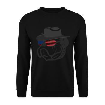 Patriotic German Boxer Dog USA United States - Unisex Sweatshirt - black - Front - Alina (178cm) & Michal (187cm)