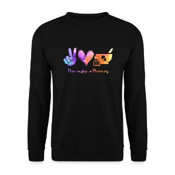 Peace, Love Pharmacy - Pharmazie Pharmakant - Unisex Pullover - Schwarz - Vorne - Alina (178cm) & Michal (187cm)