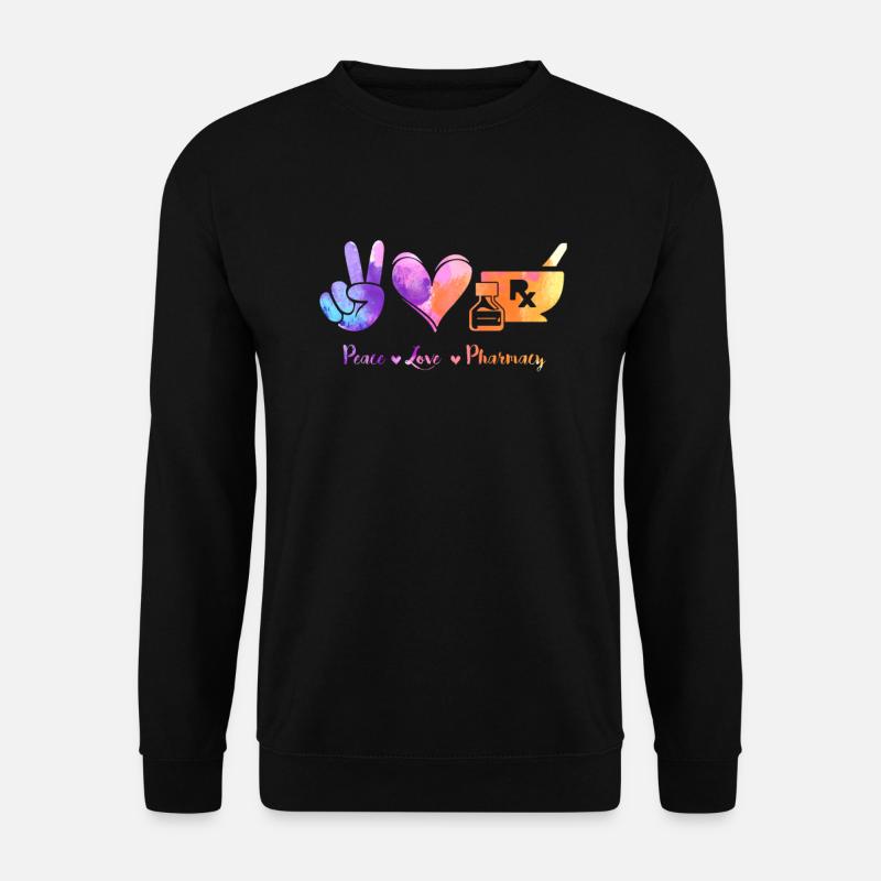 Peace, Love Pharmacy - Pharmazie Pharmakant - Unisex Pullover - Schwarz