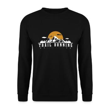 TrailRunning Trail Running Trailrunner Mountain Running - Unisex Sweatshirt - black - Front - Alina (178cm) & Michal (187cm)