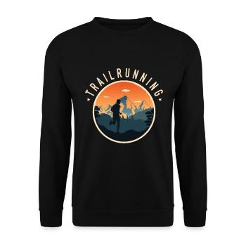 TrailRunning Trail Running Trailrunner Mountain Running - Unisex Sweatshirt - black - Front - Alina (178cm) & Michal (187cm)