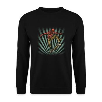 Skater Skateboarding Helmet Skateboard - Unisex Sweatshirt - black - Front - Alina (178cm) & Michal (187cm)