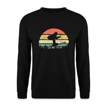 Rétro Vintage Skieur Ski Ski - Sweat-shirt Unisexe - noir - Devant - Alina (178cm) & Michal (187cm)