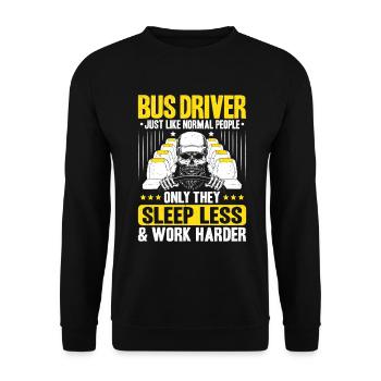 Busfahrer Bus Driver Busman Schulbusfahrer - Unisex Pullover - Schwarz - Vorne - Alina (178cm) & Michal (187cm)