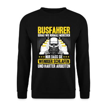 Busfahrer Bus Driver Busman Schulbusfahrer - Unisex Pullover - Schwarz - Vorne - Alina (178cm) & Michal (187cm)