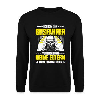 Busfahrer Bus Driver Busman Schulbusfahrer - Unisex Pullover - Schwarz - Vorne - Alina (178cm) & Michal (187cm)