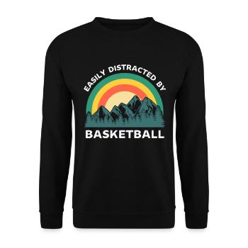Easily distracted by Basketball - Unisex Sweatshirt - black - Front - Alina (178cm) & Michal (187cm)
