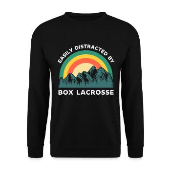 Facilement distrait par Box Lacrosse - Sweat-shirt Unisexe - noir - Devant - Alina (178cm) & Michal (187cm)